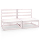 Garden 2-Seater Sofa White Solid Pinewood 3075230