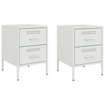 ZNTS Bedside Cabinets 2 pcs White 36x39x50.5 cm Steel 842933