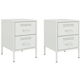 ZNTS Bedside Cabinets 2 pcs White 36x39x50.5 cm Steel 842933