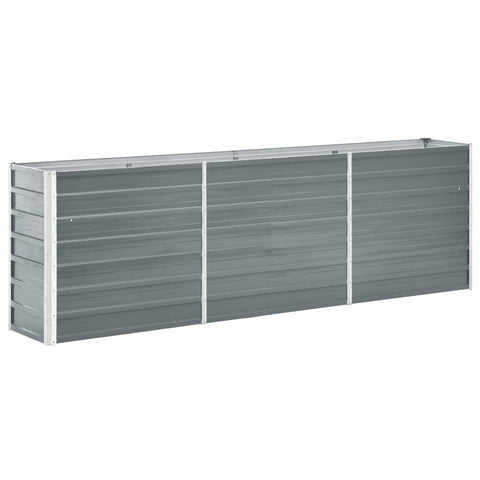 Garden Raised Bed Galvanised Steel 240x40x77 cm Grey 47040