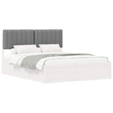 Bed Frame with Upholstered Headboard Light Grey 150 x 200 cm 3398228