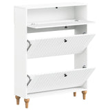 Shoe Cabinet ALKMAAR 78 x 24 x 103 cm Engineered Wood White 896215