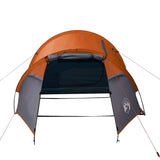 ZNTS Camping Tent Tunnel 3-Person Grey and Orange Waterproof 94392