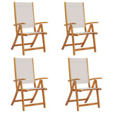 Folding Garden Chairs 4 pcs Solid Wood Acacia and Textilene 3279238