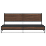 Metal Bed Frame without Mattress Brown Oak 193x203 cm 3301411