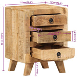 Bedside Cabinet 2 pcs 37x32x50 cm Solid Wood Rough Mango 4104516