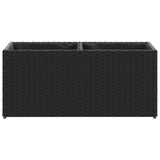 Garden Planters with 2 Pots 2 pcs Black 72x30x32 cm Poly Rattan 3210528