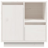 ZNTS Bedside Cabinet White 50x34x50 cm Solid Wood Pine 814481