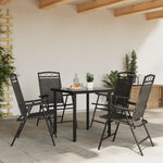 Folding Garden Chairs 4 pcs Melange Grey Steel and Textilene 3157293