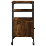 Printer Stand 3-Tier Smoked Oak 50x40x76 cm Engineered Wood 842293