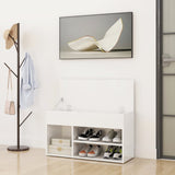 Shoe Bench High Gloss White 80x30x45 cm Engineered Wood 808753