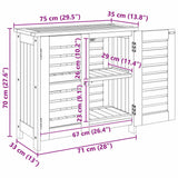 Garden Cabinet Natural 75 x 35 x 70cm Solid Acacia Wood 42001370