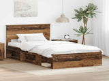 Bed Frame with Headboard Old Wood 100 x 200 cm Solid Pine Wood 3410643