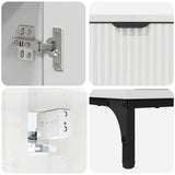 Bathroom Furniture Set High Gloss White Engineered wood, Metal 3393117