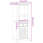 ZNTS Wine Rack Corona 56x35x120 cm Solid Wood Pine 4005686