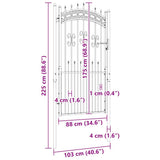 Fence Gate KAMPEN with Spear Top Black 103x175 cm Steel 151093
