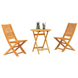 Folding Bistro Set Folding 3 pcs Brown Solid Acacia Wood 3375698
