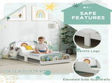 Toddler Bed with Storage, Guardrails, Lion Design, for Ages 3-8 Years, Fits 140 x 70cm Mattress, T3398P422138