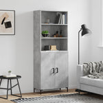 Highboard Concrete Grey 69.5x34x180 cm Engineered Wood 3189257
