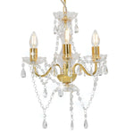 Chandelier with Beads Golden Round 3 x E14 281600