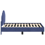 Toddler Bed Frame with Headboard Police Blue 70 x 140 cm Velvet 42010935