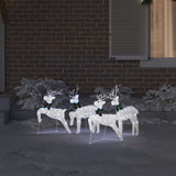 LED Reindeers 4 pcs Silver Fabric 3385894