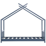 Kids Bed Frame Grey Solid Pine Wood 70x140 cm 283370