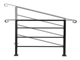 Handrails for Outdoor Steps, Wrought Iron Handrail Fits 1 to 4 Steps, Transitional Handrail with 64898566