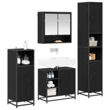 Bathroom Furniture Set 4 pcs Black Oak Engineered Wood 3402392