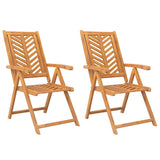 Reclining Garden Chair Set of 2 Natural wood color 362231