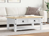 Coffee Table with Drawer White 85 x 50 x 45 cm Solid Pine Wood 42024940