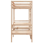 ZNTS Loft Bed Frame with Desk and Chairs 90x200cm Solid Wood Pine 3308553