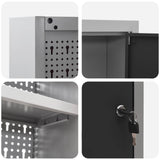 Tool Cabinet Set with Shelf 6 pcs Black Powder-Coated Steel 3321408