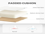 Velvet-Feel Office Chair with Adjustable Height and Wheels - Cream White T3398P424983
