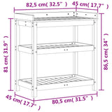 Potting Table with Shelves Brown 82.5x45x86.5 cm Solid Wood Pine 844638