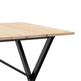 Dining Table X-Frame 140x80x75 cm Solid Wood Pine and Steel 3282698