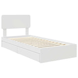 Storage Bed with Headboard White 100 x 200 cm Engineered Wood 3412304