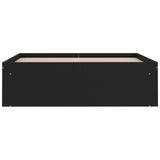 ZNTS Bed Frame without Mattress Black 120x190 cm Small Double Small Double 3203895