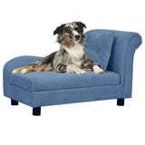Dog Sofa with Pillow Blue 83x44x44 cm Plush 171104