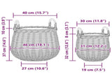 Planter Basket with Storage 2 pcs Brown Lacak Rattan 42020954