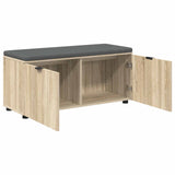 Hall Bench with Cushion with Shelf Sonoma Oak 100 x 38 x 46 cm 891490