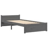 Bed Frame without Mattress Grey Solid Wood 75x190 cm Small Single Small Single 815006