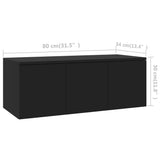 TV Cabinet Black 80x34x30 cm Engineered Wood 801860