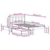 Bed Frame without Mattress Wax Brown 90x190 cm Single Solid Wood Pine 3301486