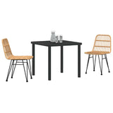 Garden Dining Set 3 pcs Brown Powder-Coated Steel 3379191