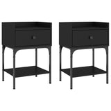 ZNTS Bedside Tables 2 pcs Black 40.5x31x60 cm Engineered Wood 825894