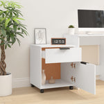 ZNTS Mobile File Cabinet with Wheels White 45x38x54 cm Engineered Wood 811520