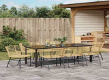 Garden Dining Set 9 pcs Brown Poly Rattan 3380903