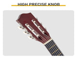 39 Inch Round Barrel Basswood Classical Folk Guitar including gig bag, spare strings, picks, 54873575