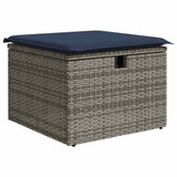 8 Piece Garden Sofa Set with Cushions Grey Poly Rattan Acacia 3327831